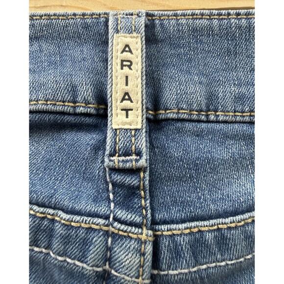 Ariat Real Jeans Women's 27S Arrow MR Boot Blue Mid Rise Stretch Embroidered - Picture 6 of 8